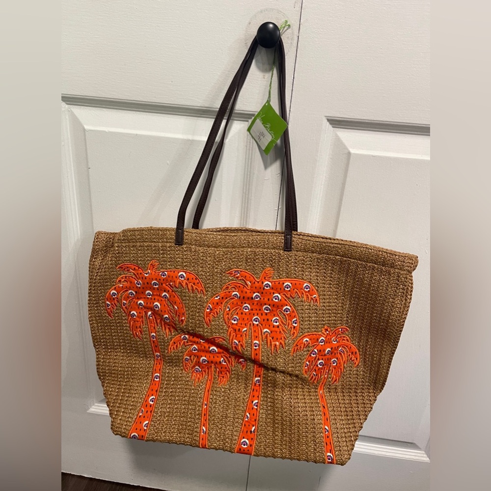 Vera Bradley Rio Rosie Large Straw Tote